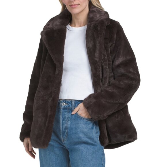 VINCE CAMUTO truffle Faux Fur Jacket - Picture 1 of 2